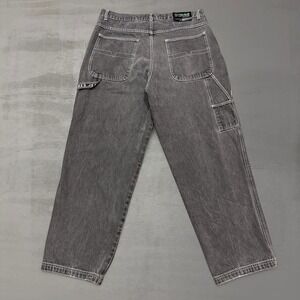 Vibes Jeans Carpenter Baggy Y2K Black Contrast Stitch Baggy Utility 34 x 30